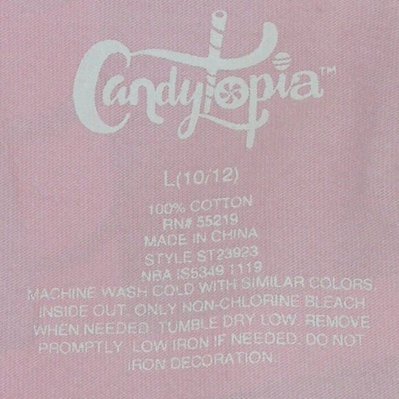 CANDYTOPIA Tshirt, L, Unicorn Pooping, Pink Football Jersey - Picture 7 of 7